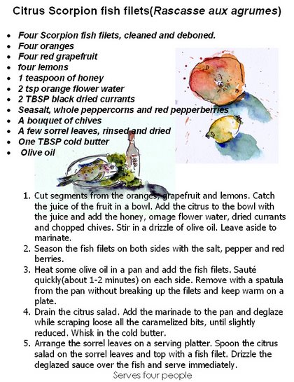 Citrus scorpion fish filets 1 