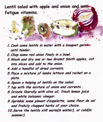 lentil salad with apples and red onion recipe