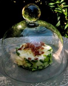 Karen's salad under a cloche