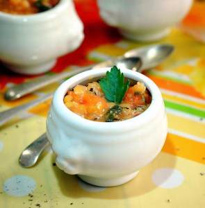 red lentil, pancetta and carrot soup