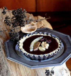chocolate mendiant tartlet