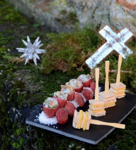 litchi cups and foie gras bites