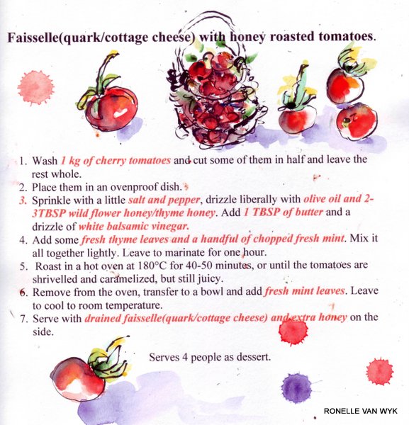 ffaiselle & honey tomatoes recip