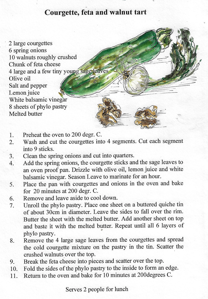 courgette filo tart recipe